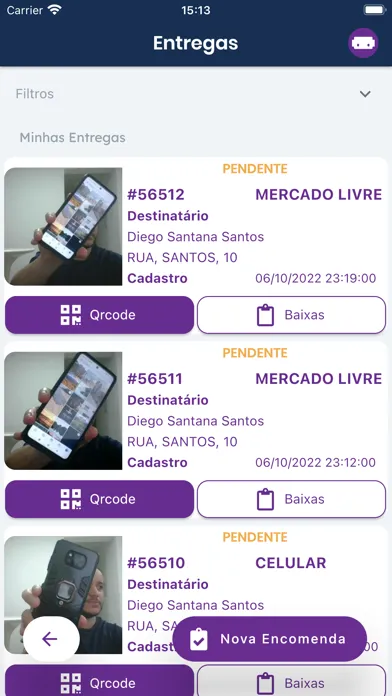 Capturas de tela do Livo Adm