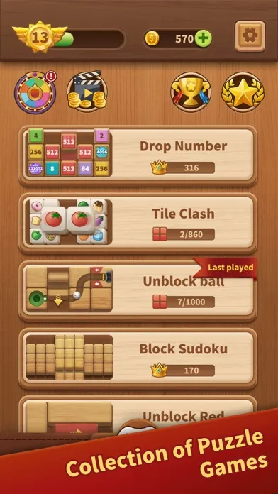 Captures d'écran de Wood Puzzledom Collection game