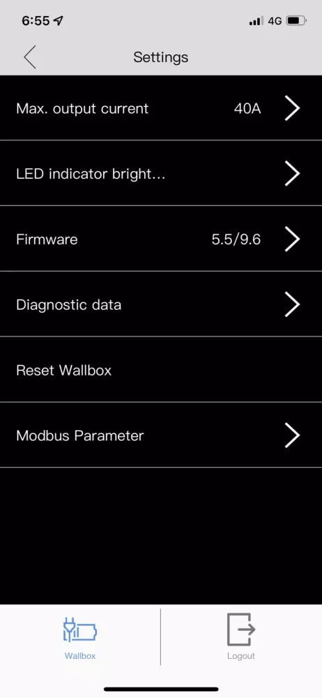 Скриншоты Wallbox Service App