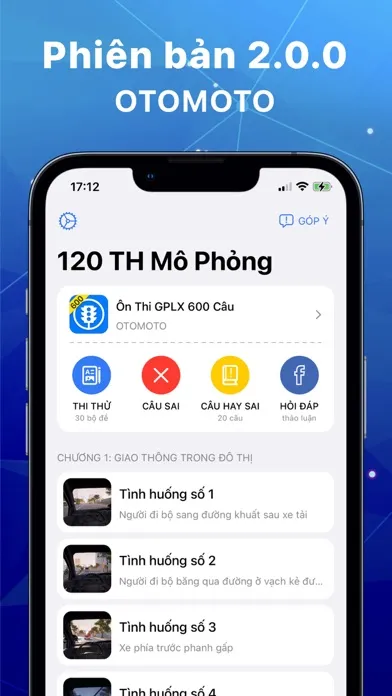 120 Câu Mô Phỏng GPLX OTOMOTO 스크린샷