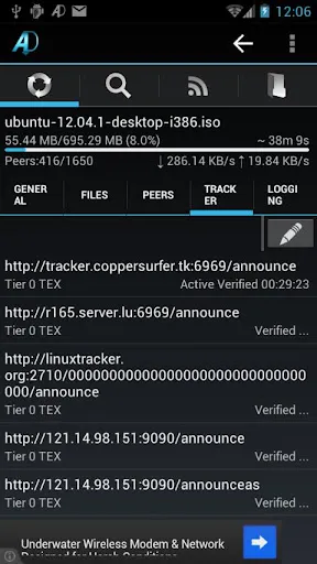 Ảnh chụp màn hình của aDownloader - torrent download