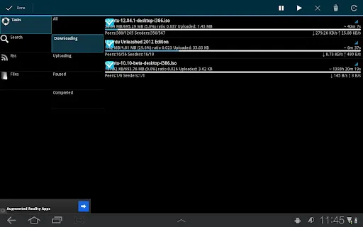 Ảnh chụp màn hình của aDownloader - torrent download