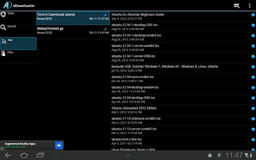 Ảnh chụp màn hình của aDownloader - torrent download