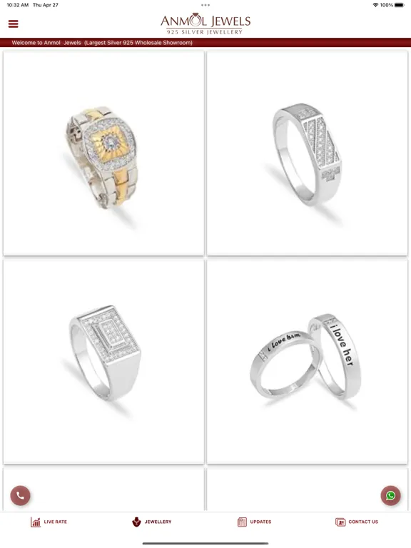 Tangkapan layar Anmol Jewels iPad 