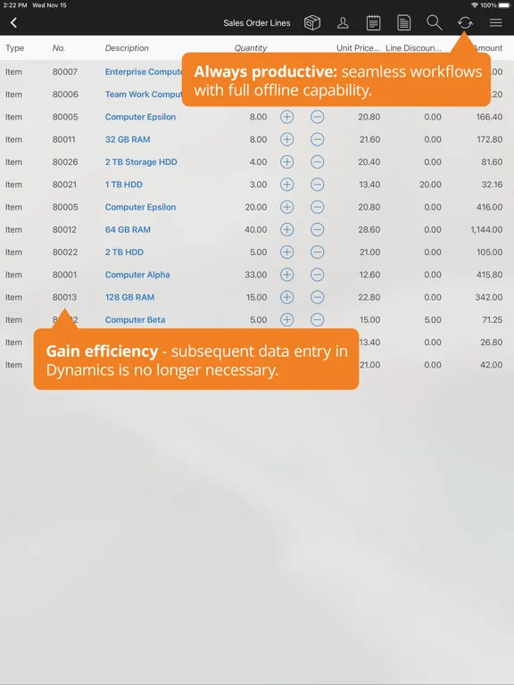 Anveo Mobile f.Dynamics BC/NAV iPad  Ekran Görüntüleri