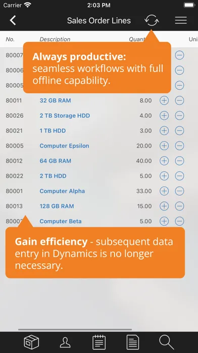 Anveo Mobile f.Dynamics BC/NAV Ekran Görüntüleri