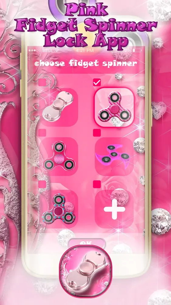 Screenshot di Pink Fidget Spinner Lock App