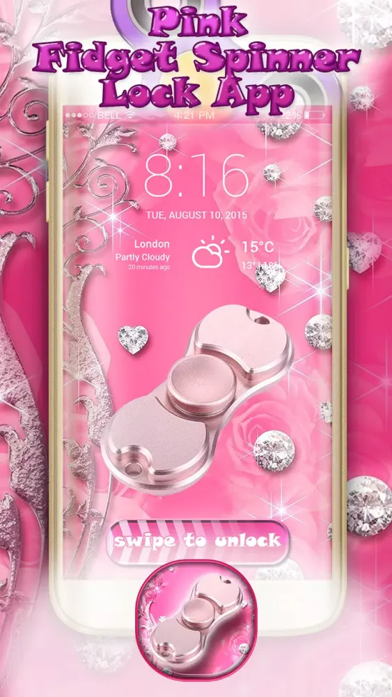 Screenshot di Pink Fidget Spinner Lock App