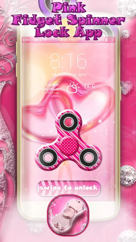 Screenshot di Pink Fidget Spinner Lock App
