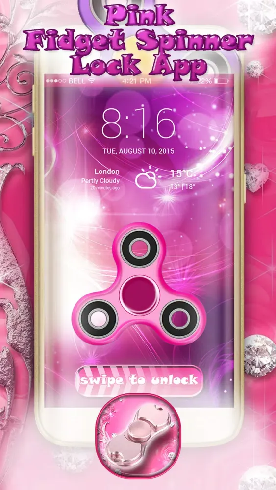 Screenshot di Pink Fidget Spinner Lock App