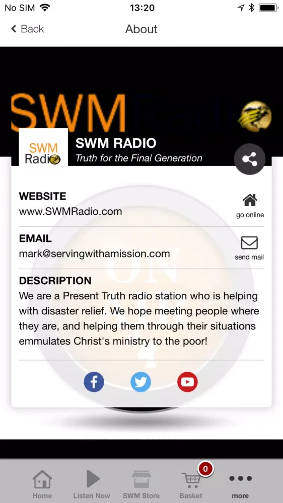 Screenshot di SWM Radio