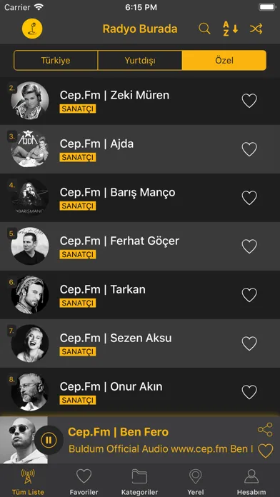 Tangkapan skrin Radyo indir - Radyo Burada