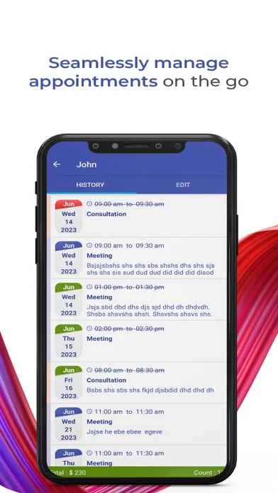 Capturas de tela do BookTime Appointment Manager