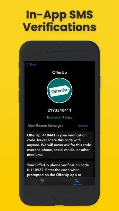 Zrzuty ekranu PhoneVerified+: Receive SMS
