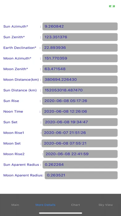 Captures d'écran de Sun and Moon Position