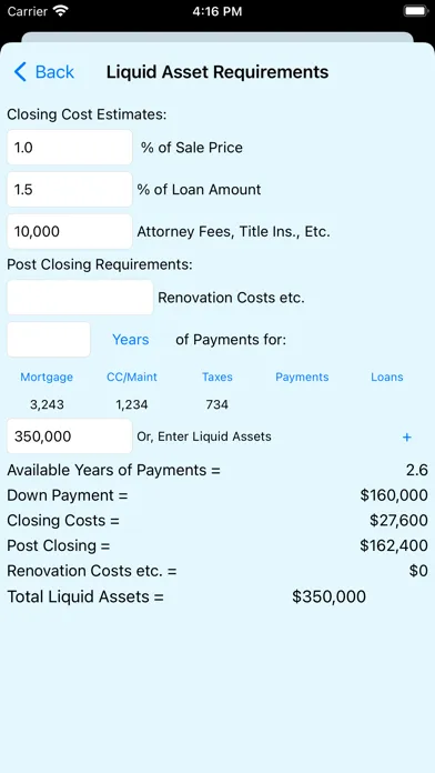 Screenshot di MortQ Mortgage Qualifier