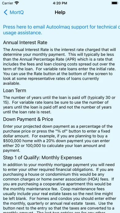 Screenshot di MortQ Mortgage Qualifier