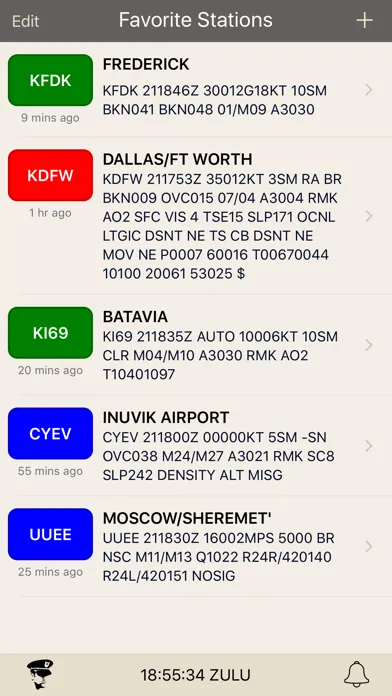 METARs Aviation Weather Screenshots
