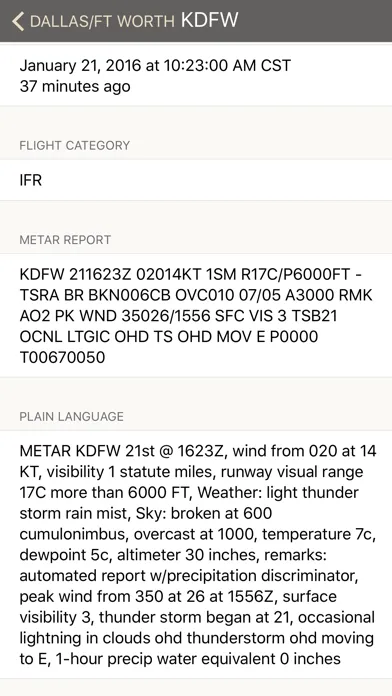 METARs Aviation Weather Screenshots