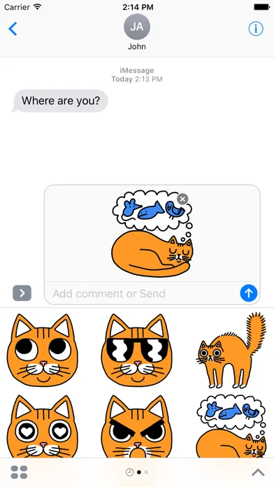 Orange Cat Stickers سکرین شاٹس