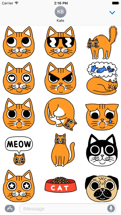 Orange Cat Stickers سکرین شاٹس