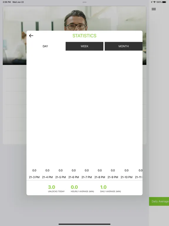 Tangkapan layar AWAY Business iPad 