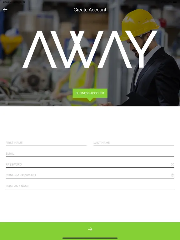 Tangkapan layar AWAY Business iPad 