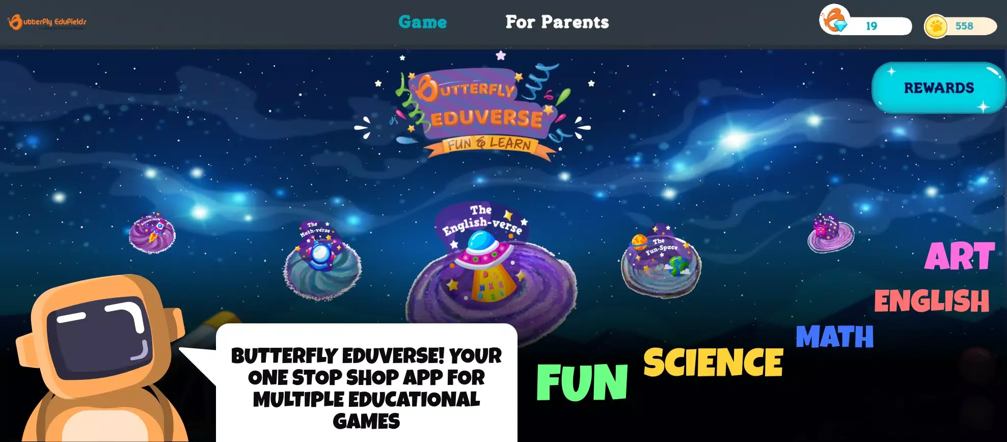 ภาพหน้าจอของ Butterfly Eduverse