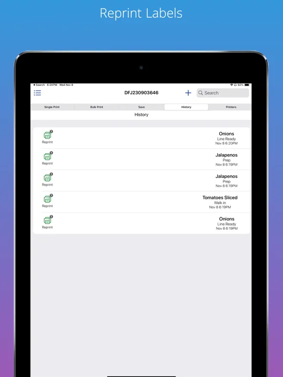 BOH Labels iPad  スクリーンショット