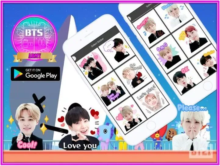 BTS Chat Sticker Editor Screenshots
