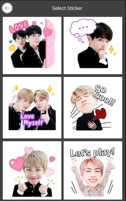 BTS Chat Sticker Editor Screenshots