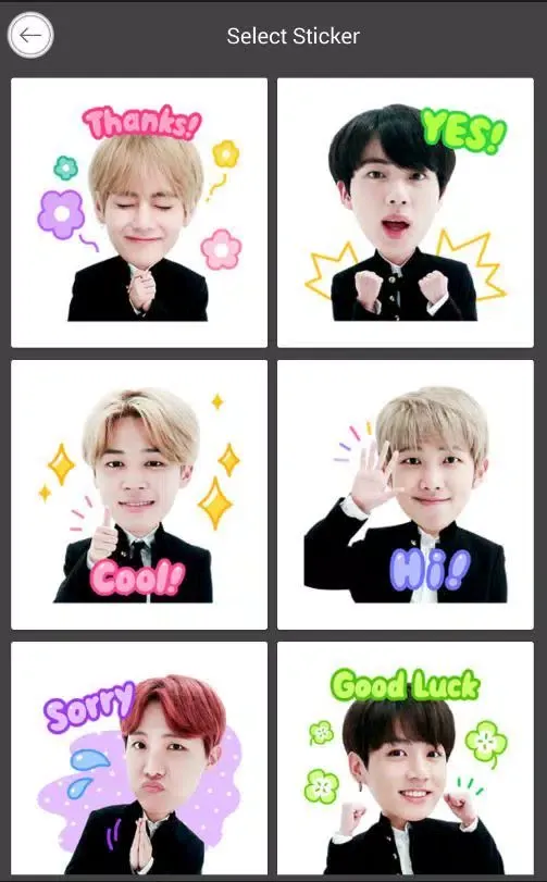 BTS Chat Sticker Editor Screenshots