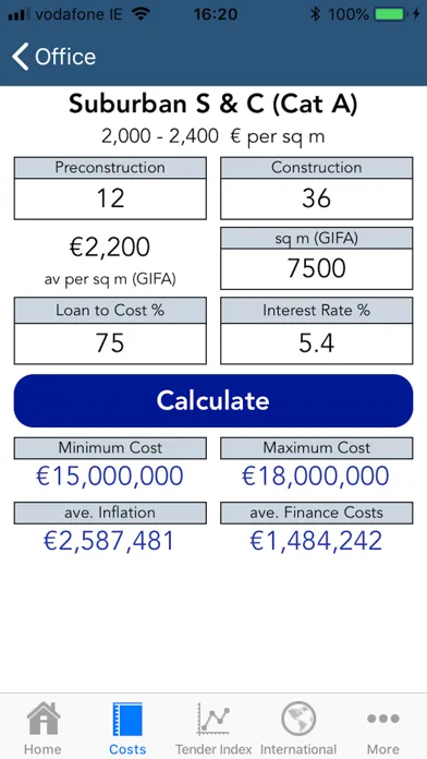 Construction Costs سکرین شاٹس