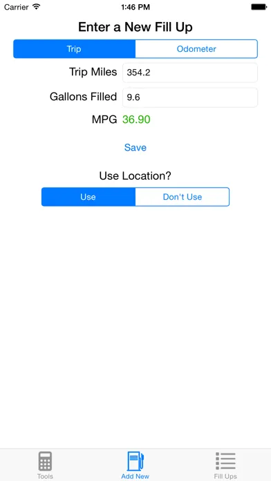 Fill Up Tracker Screenshots