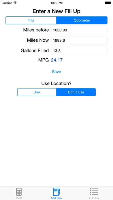 Fill Up Tracker Screenshots
