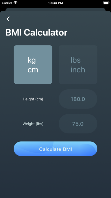 BMI Diary-bmi calculator‰ Screenshots