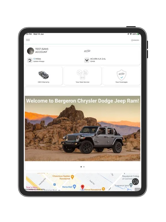 Tangkapan layar Bergeron Auto iPad 