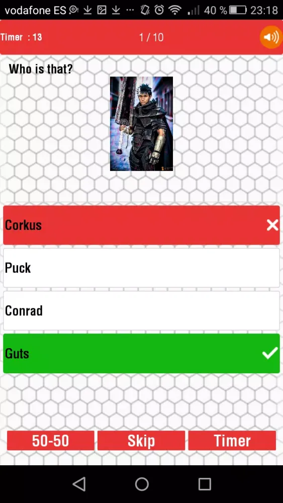 Berserk Cosplay Quiz Screenshots