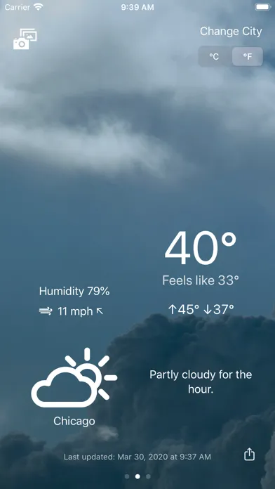 ภาพหน้าจอของ InstantWeather App