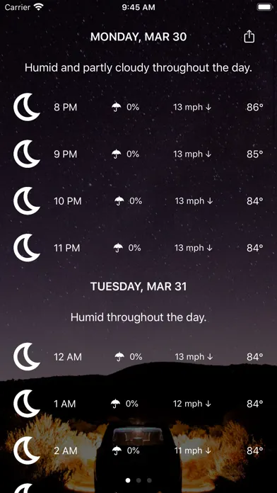 ภาพหน้าจอของ InstantWeather App