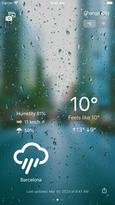 ภาพหน้าจอของ InstantWeather App