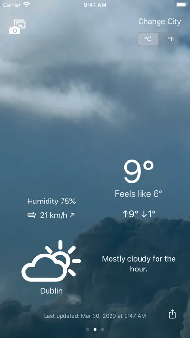ภาพหน้าจอของ InstantWeather App