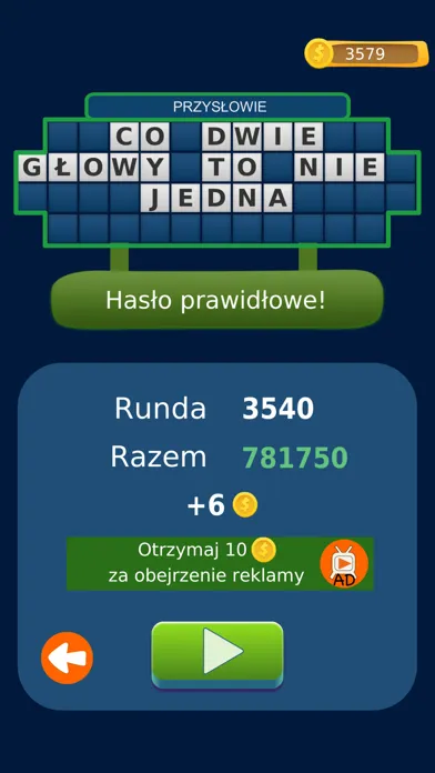 Tangkapan skrin Słowna Fortuna Szczęśliwe Koło