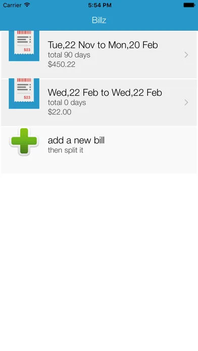 Tangkapan skrin Bills Splitter