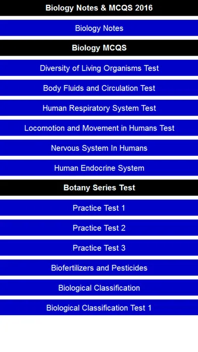 Tangkapan layar Biology Notes & MCQ