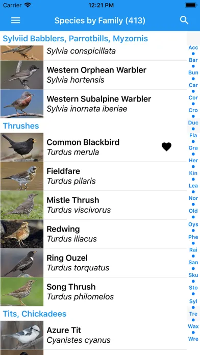 Zrzuty ekranu BirdSounds Europe