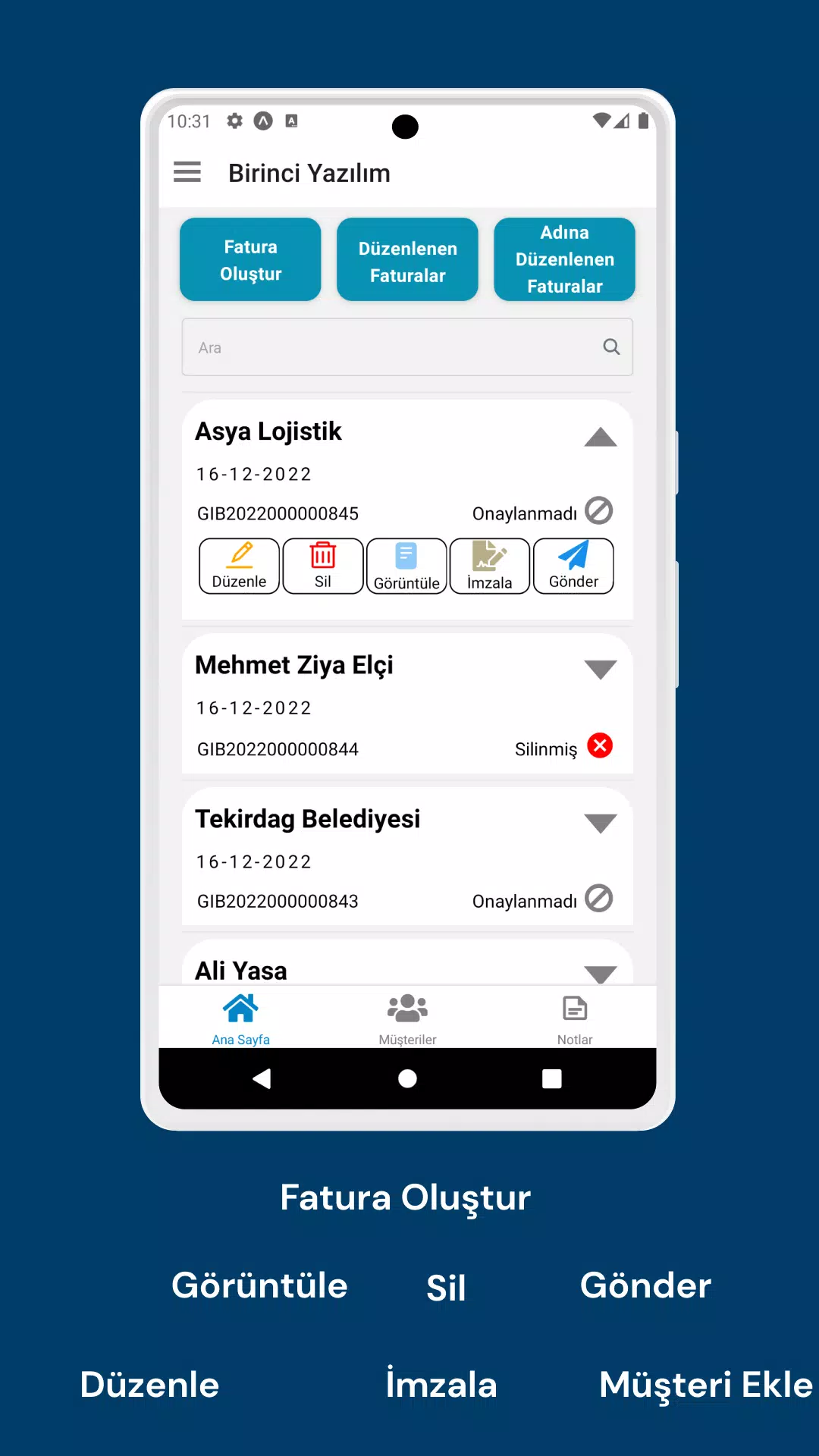 Birinci Fatura的应用截图2