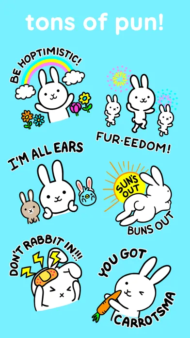 # Punny Bunny Animated Sticker Screenshots