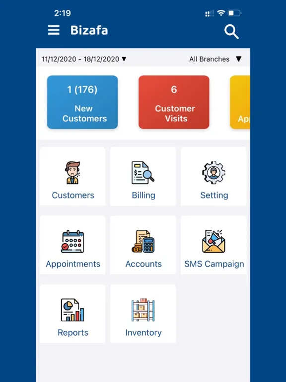 Bizafa - Business Management iPad  Screenshots