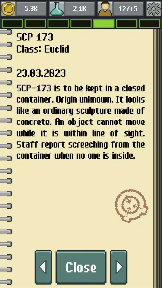 Capturas de pantalla de SCP Foundation:Idle Manager